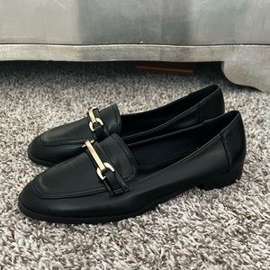 ASOS Black Loafers with Gold Accent